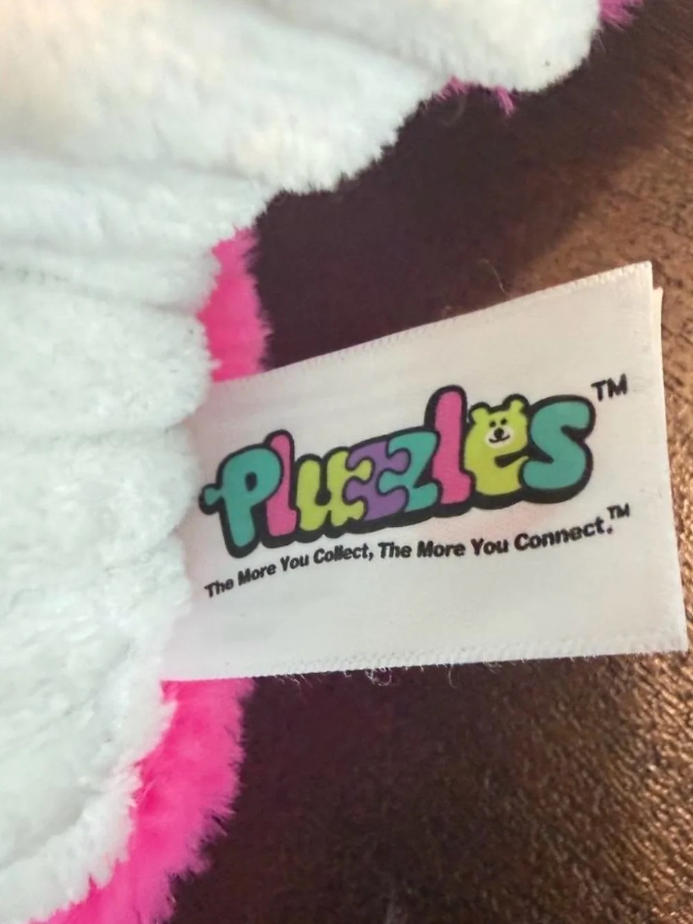 Plush Pluzzles Kids Pillow Plush- Pink & Cream